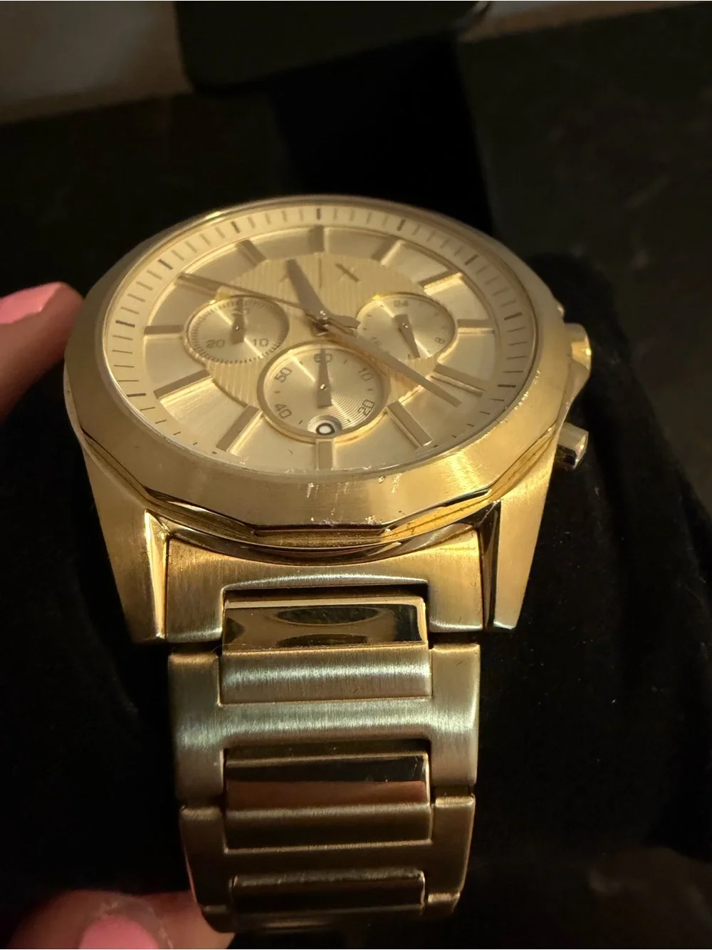 Armani Exchange Gold Tone Men's Chronograph Watch